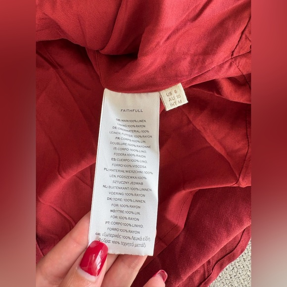 FAITHFULL The Brand Ilride Midi Dress in Wine – Size US 6 (M) - Picture 11 of 15